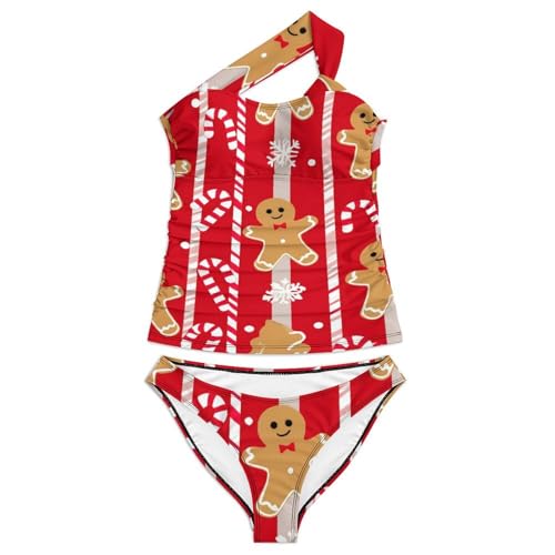 Two Piece Swimsuits for Women Girl One Shoulder Cutout Bathing Suit Tankini Tops with Bikini Bottom3