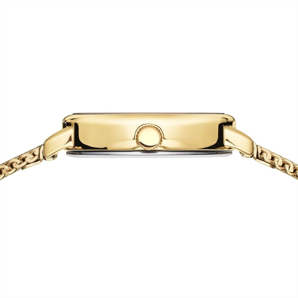 BERING Damen Quarz Uhr | Armbanduhr 20 mm goldenes Edelstahlgehäuse und weißes Zifferblatt | Milanaisearmband | Saphierglas | 3 ATM | 11020-334 | Saphirglas, Quarzwerk, Wasserdicht 3 ATM, Edelstahlgehäuse, Klappverschluss
