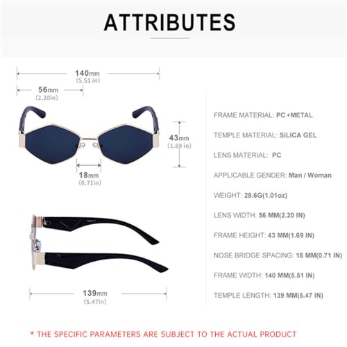 Lunettes de soleil polygonales rétro avec petite monture géométrique - 4