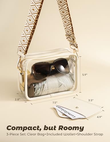 Clear Bag 12x6x12 Stadium Approved, 3 In 1 Clear Western Purse With Wallet & Adjustable Strap, Stadium Bags For Women, Western Purse, Sports Festivals Concert Sport Prom Party Accessories2