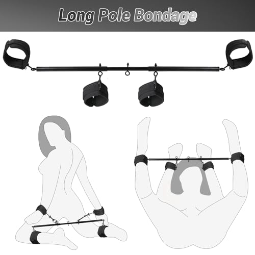 Sevenup Spreizstange-Bondage-Sexspielzeug mit Halskragen, Handgelenk- und Knöchelfessel-Sets, BDSM-Bondage-Set, verstellbares Handschellen-Kragen für erwachsene Paare – Bild 3