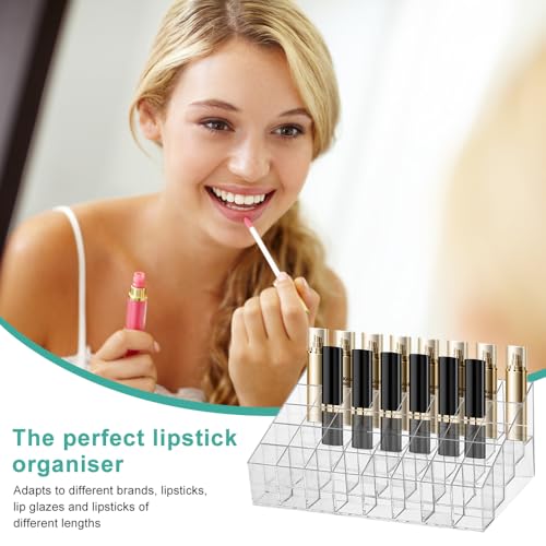 SPEACOUR Kosmetik Organizer, Transparente Make Up Organizer, 40 Plätze Kosmetikhalter, Acryl Lippenstift Halter, Kosmetischer Ständer, Acryl Organizer, Leere Lippenbox für Schmuck, Nagellack