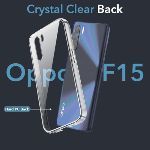 Image of JANAK RAJ Hard Crystal Clear Back Case Cover Compatible with Oppo F15 / A91 / Reno 3 | Feather Thin | 100% Transparent Clarity | Non Yellowing | Ultra Light Weight | Scratch Resistant Polycarbonate