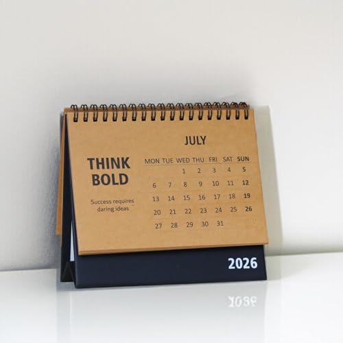 Image of INNAXA Motivational Desk Calendar 2026 Landscape Brown kraft Ecofriendly 4.6 x 6.5 inch