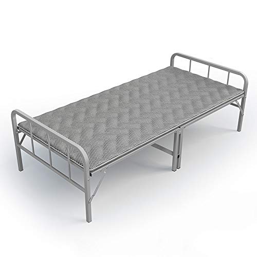 WangQ Folding Bed Wood Bed Hard Board Sheets Adult Home Apartment Rental Room Simple Iron Frame Bed With Guardrail 195cm, 2 Styles folding bed (Color : B)