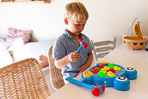 Think Gizmos - Whack A Frog Hammering Game - Great Toddler Toy For Learning & Early Hand Eye Co-Ordination Development. (Blue) #TOP3