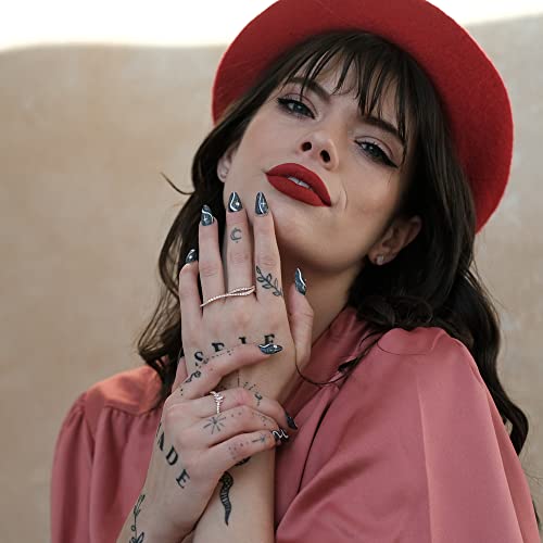 Espere Rhodium Plated Sterling Silver 925 Double Finger Ring For Women #TOP3