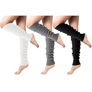 Pleneal Leg Warmers for Women – 1/2/3 Pairs Fashion Cable Knit Warm Leg Warmers 80s Accessories for Party Sports Yoga