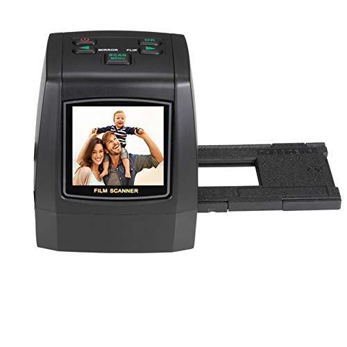 All-in-1 Film&Slide Scanner w Speed-Load Adapters for 35mm Negative & Slides, 110, 126, Super 8 Films 14 22 Megapixel Images-2.4inch LCD -Support SD Card Up to 32GB(not Included)-with USA Plug