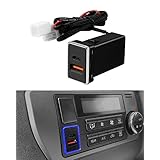 Jiooy トヨタ usbポート qc3.0+pd type-c デュアルUSBポート 充電器 電源ソケット カーチャージャー usb 急速充電器 車 usb 増設 スマホ 充電器 usb電源ポート スイッチホール 増設電源ユニット 同時充電可能 ledライト付き カプラーオン 取り付け簡単 ハイエース 200系 ダイハツ(ブルー発光)