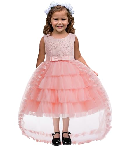 VORLITS Flower Dress Elegant Party Gowns Sleeveless Tutu Tulle High Low Pageant Dress Wedding Party