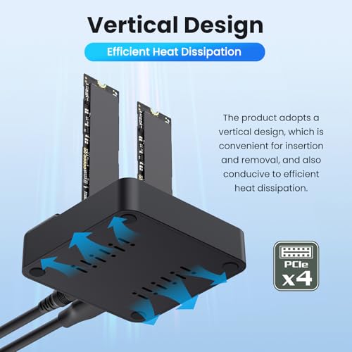Duplicador Vertical Cloner Dual-Bay NVME M.2 a USB-C 20Gbps miniatura 7