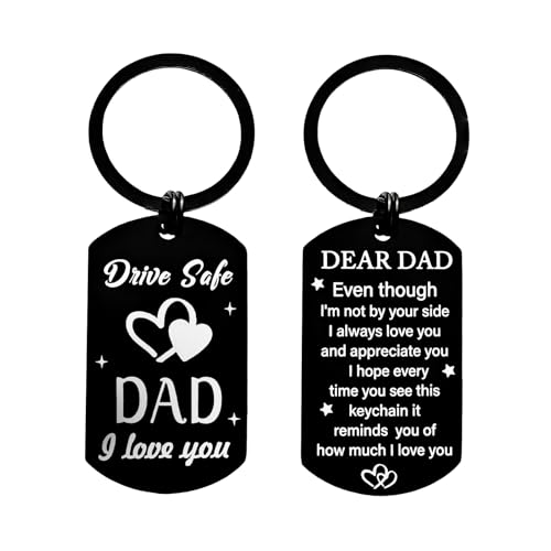 Feeldeal Gift For Dad From Daughter - Drive Safe Keychain, Happy Birthday Dad, Christmas Father's Presents Idea