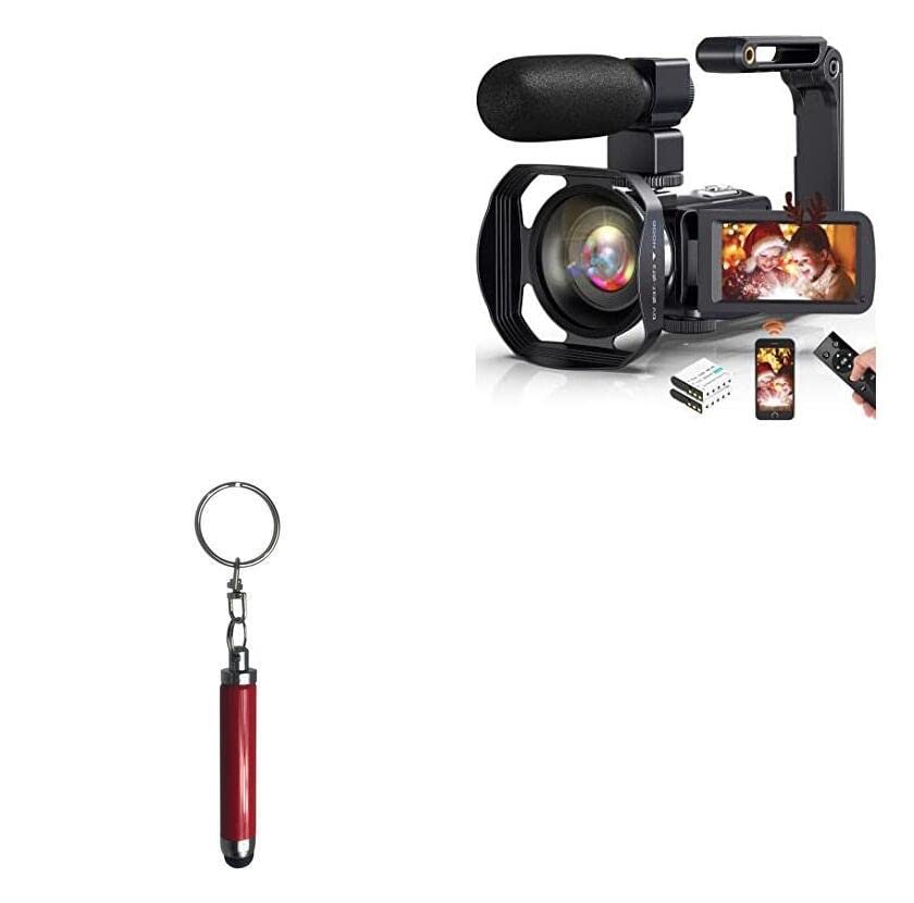 BoxWave Stylus Pen Compatible with SPELAX Camcorder Video Camera (3 in) - Bullet Capacitive Stylus, Mini Stylus Pen with Keyring Loop - Ruby