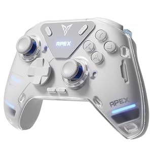 FLYDIGI APEX 4 Wireless PC Controller Forceflex Joystick Forceadapt Trigger 1000Hz Report Rate Full-Color LCD Display 1500mAh Battery Stereo Vibration PC/NS/TV/Android/Laptop
