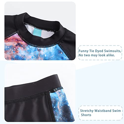 Image of Girls Rash Guard Set for Girls Long Sleeve Swimsuits Hawaiian Two Piece Bathing Suits Swimwear Set