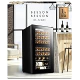 Besson ワインセラー 28本収納 スチール棚 家庭用 業務用 コンプレッサー式 【静音設計＋安定冷却】 ミラーガラス 日本酒 省エネ 遮熱＋結露防止の2重ガラス UVカット 縦置き 業務用 国内サポートセンター コンパクト