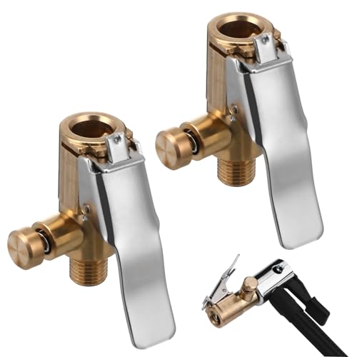 MUCKLILY 2 Pack Tire Air Chuck Quick Connect Locking Inflator Chuck for Bike Accessories Easy to Use Sturdy