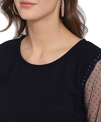 Image of OOMPH! Women's Western & Fusion wear Net A-Line Knee-Long Dress