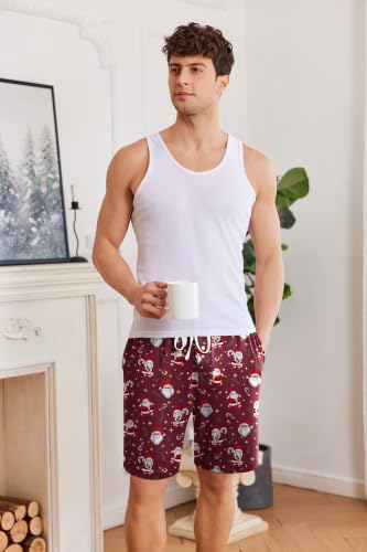 Image of Ekouaer Men's Pajama Shorts Soft Sleepwear Bottoms Pj Shorts with Pocket