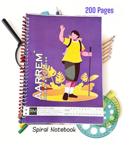 Image of A4 Size 200 Pages Spiral Binding Notebook set of 12 Combo | Unruled Register Notebooks for Students & Office | Spiral Register for Writing & Note-Taking