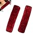 Forala 1 Set 5 Pcs Car Steering Wheel Cover & Handbrake Cover & Gear Shift Cover Set & Seat Belt Shoulder Pads Faux Wool Warm Winter (Wine Red) (Wine Red)