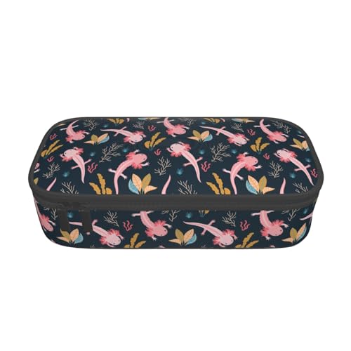 Image of Axolotl Pencil Case Aesthetic Large Capacity Pen Pouch | Storage Bag with Compartments for Travel School Office Organizer