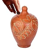 Natural Clay Piggy Banks, Vintage Terracotta Coin Banks, Should Break to Open Money Banks (Small 7 in)