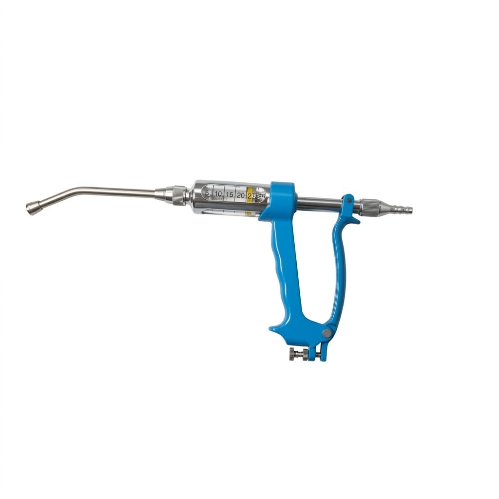 Pistola de empapado continuo resistente de 30 ml, compatible con sistemas de admisión de ovejas, caballos y cerdos, cubo de alimentación continua ajustable para mantenimiento de granjas