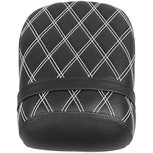 White Double Stitching Motorcycle Cushion Rear Passenger Seat for Suzuki Volusia VL800 2001-2004, Boulevard C50 2004-2013