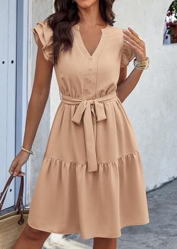 Image of KIRUNDO Summer Dresses for Women 2026 Knee Length