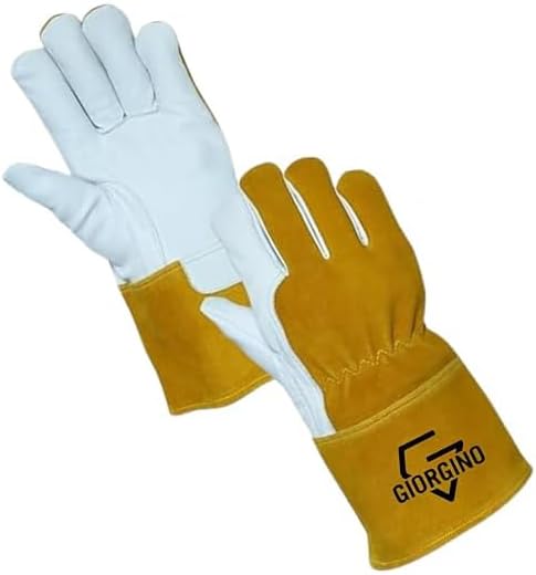 Giorgino Premium Mig & TIG Welding Gloves Top Grain Goatskin Leather Gloves Lined 4" Cuff