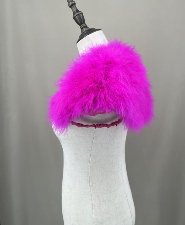 LVCOMEFF Women Turkey Ostrich Natural Feather Mini Collar Shawl Small Cape for Party Wedding3