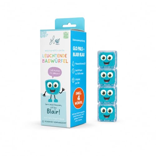 Glo Pals 4er-Set leuchtende Badewürfel Wasseraktivierte LED-Würfel für EIN sensorisches Badeerlebnis - Blair Blau