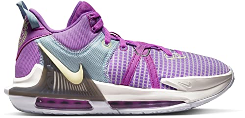 Nike Lebron Witness VII Unisex Shoes Size 8.5, Color: Fuchsia Dream/Citron Tint/Sail-Purple