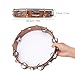 IHDYPPEW 10 Inch Tambourine for Adults, Musical Percussion Instrument Drum with Double Metal Jingles, Adjustable Hand Held Tambourines for Church, Dancing, Party, Home Decor