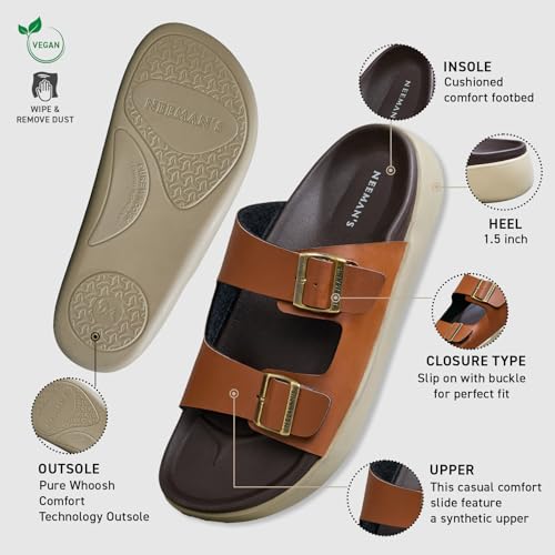 Image of Neeman's PureWhoosh Flow Sandals for Men | Double-Buckle Comfort | Lightweight, Flexible & Stylish Everyday Wear