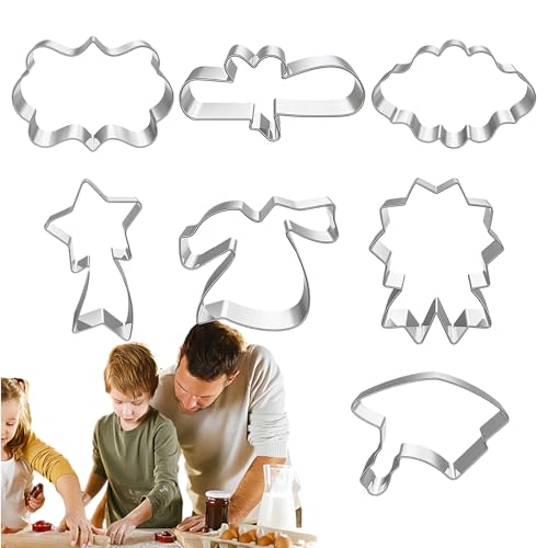 Formas de cortador de galletas, cortador de galletas de metal | Cortador de galletas de acero inoxidable,Azú Azúcar Grandes moldes para hornear diploma de vestidos de pastel para jardín de infantes y
