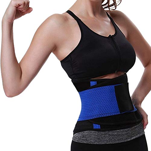 Youlala Cinturón reductor de cintura para mujer y hombre, quemador de grasa ajustable, cinturón para adelgazar, Blue S