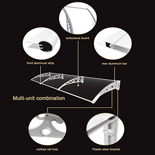 Auvent de porte contre la pluie transparent 80x170 cm - 7