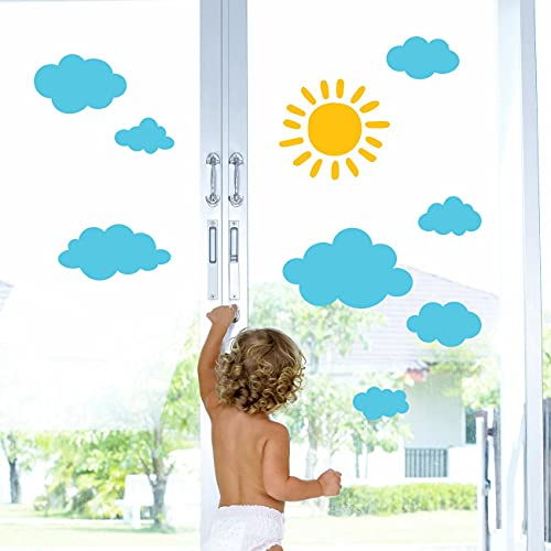 Decowall Dwg-707Sby Sun And Clouds Graphic Kids Wall Stickers Wall Decals Window Stickers Peel And Stick Wall Stickers For Kids Nursery Bedroom Living Room (Blue_707Sby) #TOP2