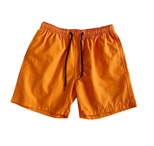 Short d'été classique femme coupe large élastique orange grande taille