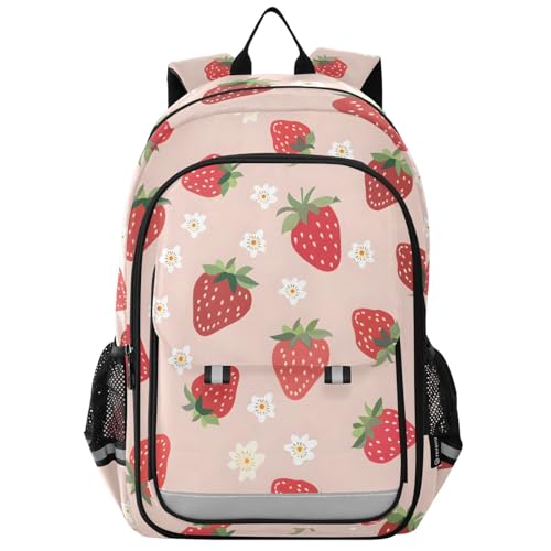 Sac à dos pour ordinateur portable enfants fraise au design décontracté