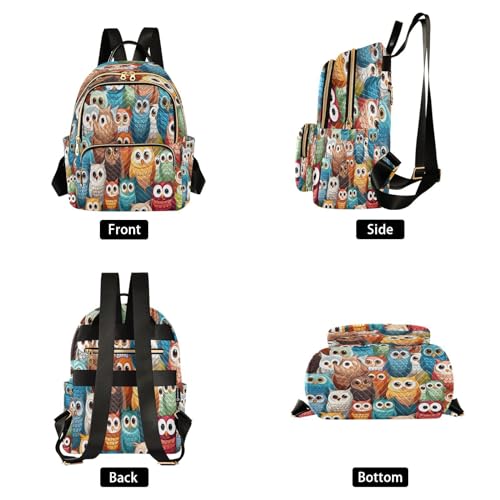Image of ALAZA Hipster Bird Owl Women Backpack Purse Ladies Fashion Shoulder Bag Daypack Travel Bag 7.5L