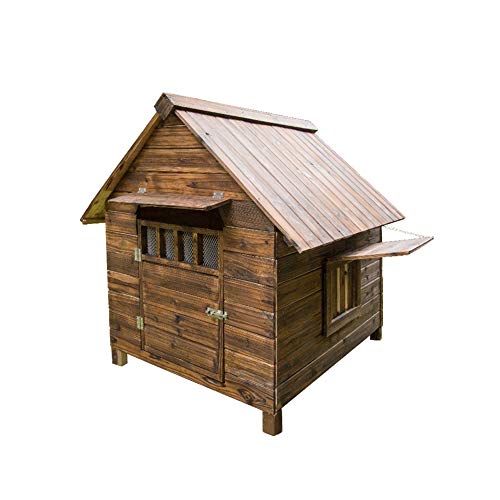 Accogliente Casa Per Animali Domestici Verniciato, Rifugio Per Cani In Legno Rialzato Con Tetto In Asfalto, Letto Per Gatti Per Interni, Canile Robusto A Prova Di Tempo Per Cani Di Grandi Dimensioni,