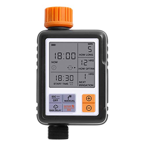 Lijincheng Timed Irrigation Automatic Electronic Water Timer Lcd Screen Sprinkler Controller Outdoor Garden Timer Automatic Watering Device Irrigation Tools (Color : Black)