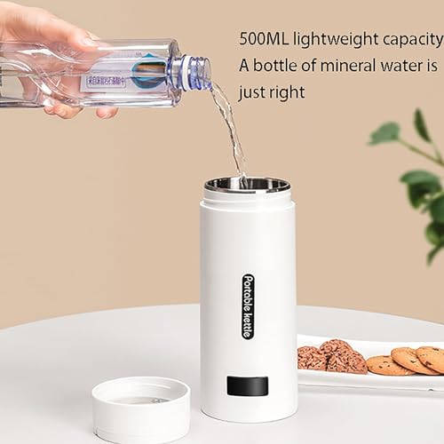 Tetera eléctrica portátil de viaje 0.38 L blanca miniatura 3