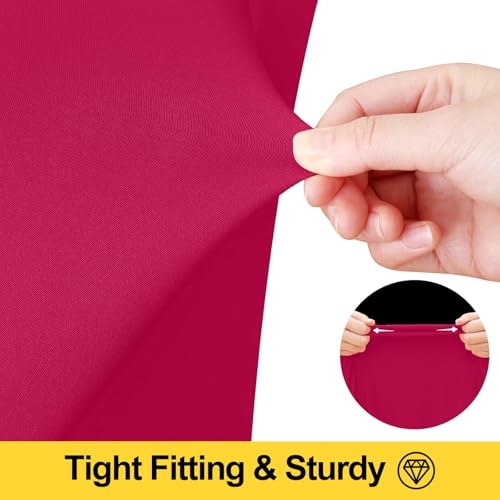 Image of Smiry Spandex Elastic Fitted Table Cloth Skirt for 6FT Rectangle Table | Stretch Washable Table Cloth, Banquet Table Cover for Wedding, Party, Indoor & Trade Shows, (Fuchsia, 72Lx30Wx30H)