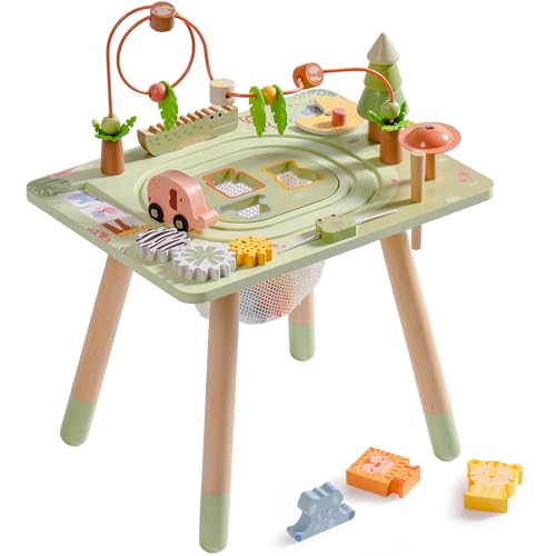 ROBUD Montessori Aktivitätstisch aus Holz 10-in-1 Lernspielzeug für Kinder ab 18 Monaten Eburtstag Weihnachten Geschenk