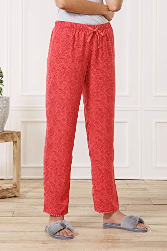 Image of Van Heusen Women's Printed Lounge Pants | Drawstrings & Side Pockets | Ultra Soft Fabric | Relaxed Fit | At home pyjamas | Everyday Comfort | Printed | Style 55306 | Available in Pack of 1 & 2